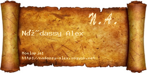 Nádassy Alex névjegykártya