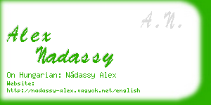 alex nadassy business card