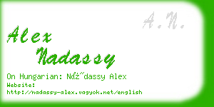 alex nadassy business card